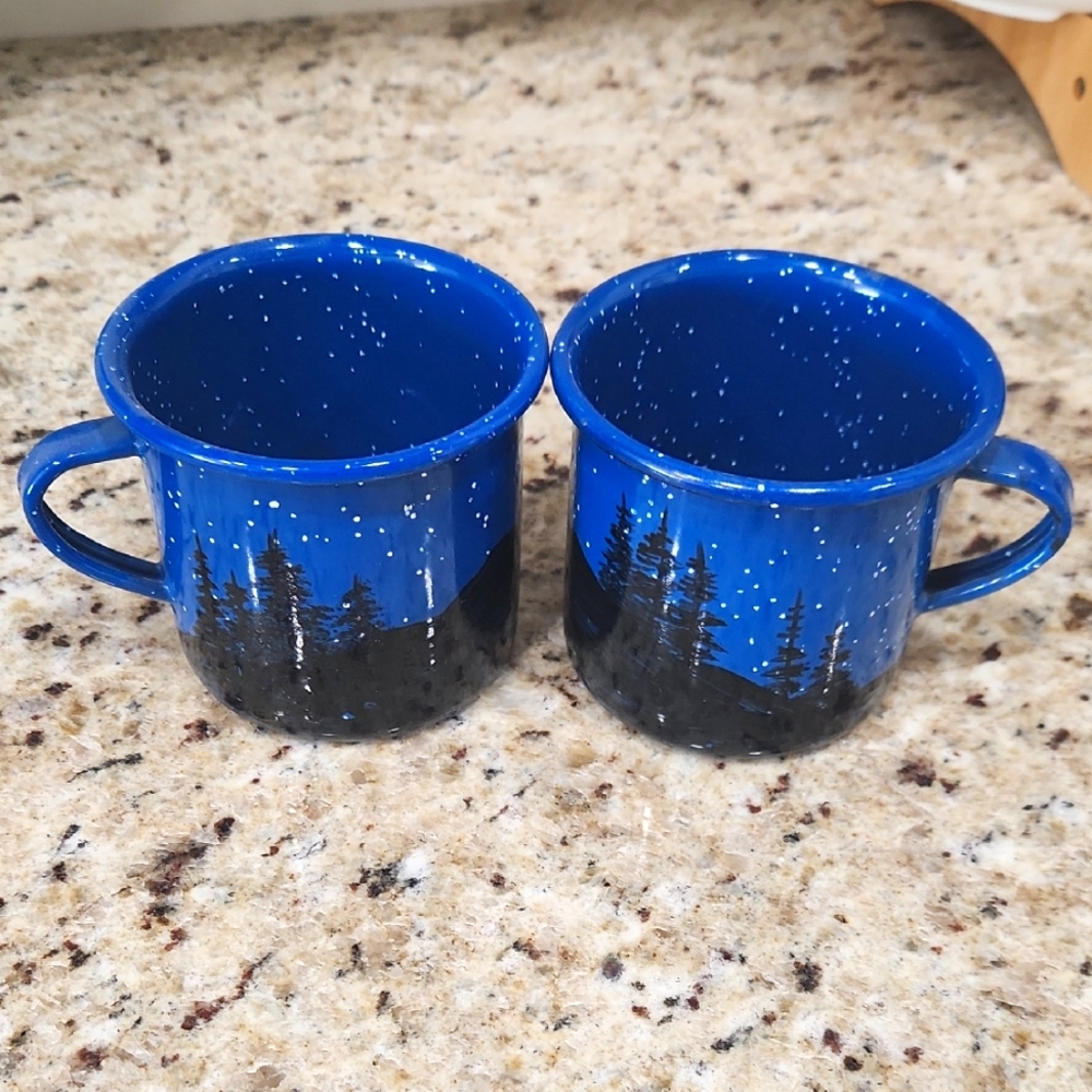 Blue and Black Starry Night Mugs